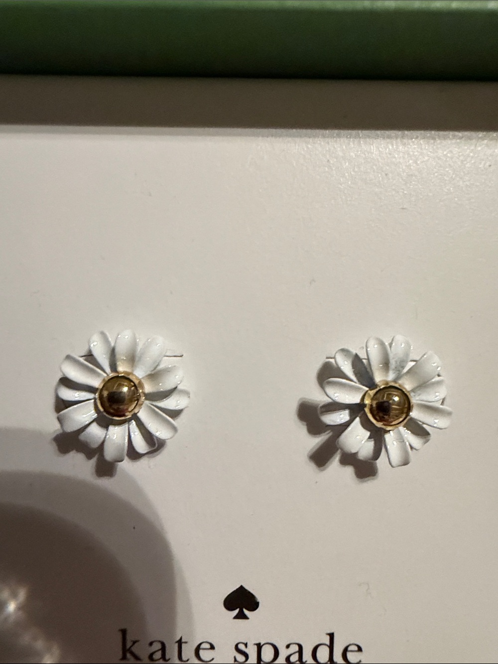 kate spade White Daisy Flower Stud Earrings with Gold Centers - Picture 2 of 5